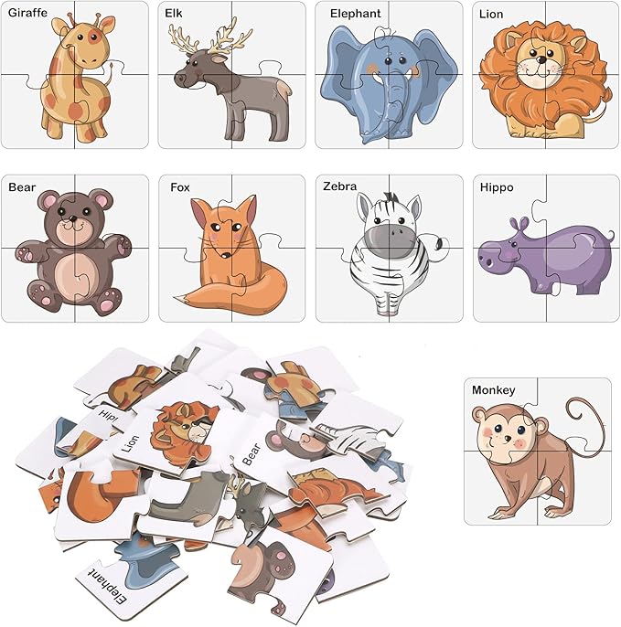 Nesting and Stacking Blocks Stacking Toys for Toddlers Plus Animal Puzzle Toys Set Number Blocks Counting Learning & Educational Toys Education Supplies Montessori Toys