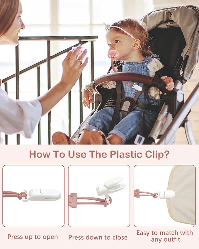 ALVABABY Silicone Toy Strap for Baby Boy Girl Smoother Clips Bottle High Chair Car Seat Travel 4 Pack 4GJL03A