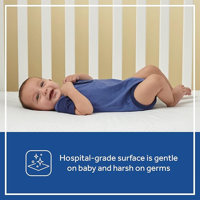 Sealy Baby Orion Antibacterial 2-Stage Breathable Crib Mattress, Toddler Bed Fit, Lightweight, Waterproof, Non-Toxic, GREENGUARD Gold Certified, USA Made, Safety & Quality Tested, 52x28
