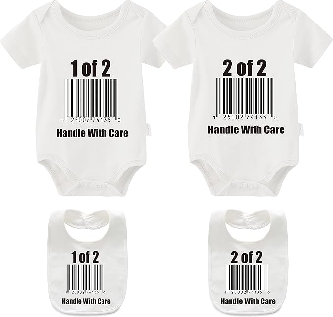 YSCULBUTOL Baby Twins Bodysuit Perfect Together Best Friend Newborn Romper Toddler Unisex Twin Outfit