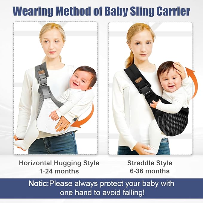 Baby Sling Carrier,Baby Carrier Newborn to Toddler,Adjustable and Lightweight Toddler Carrier(10-30lbs),Baby Sling with Safety Buckle(Mesh,Leopard Print)