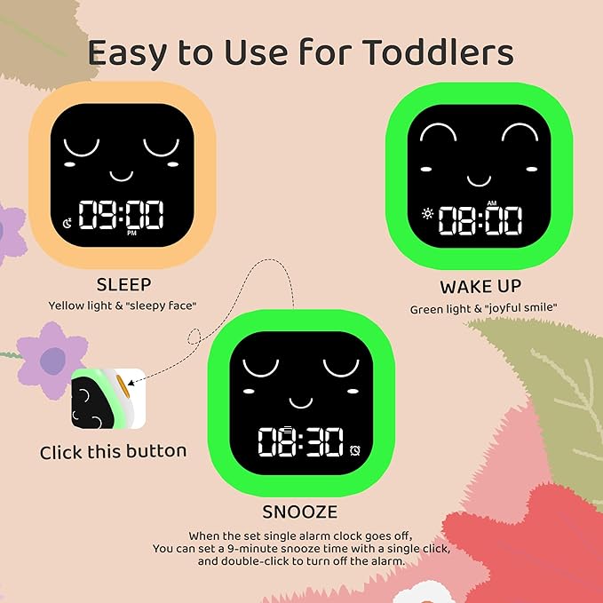 ANTOKING Kids Alarm Clock, OK to Wake Clock with Night Light and Sound Machine for Boys and Girls, Sleep Training Clock for Toddlers, Nap Timer, Snooze