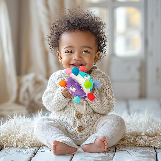 Baby Sensory Teething Toys, Montessori Baby Toys Teether, Silicone Teethers for Babies, Chew Toy for Babies 0-12 Months, Gifts for Newborn Infant Boys Girls 0-6 6-12 12-18 Months