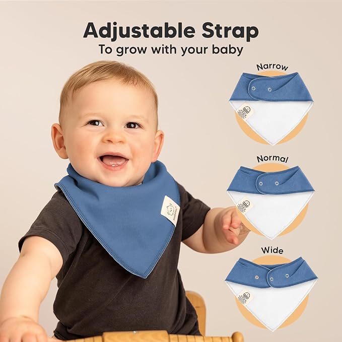 8-Pack Organic Baby Bandana Bibs for Boys, Girls - Super Absorbent Triangle Baby Bibs for Drooling and Teething Infant, 100% Cotton Extra Soft for Newborn, Infant 0-36 Months (Cruise)