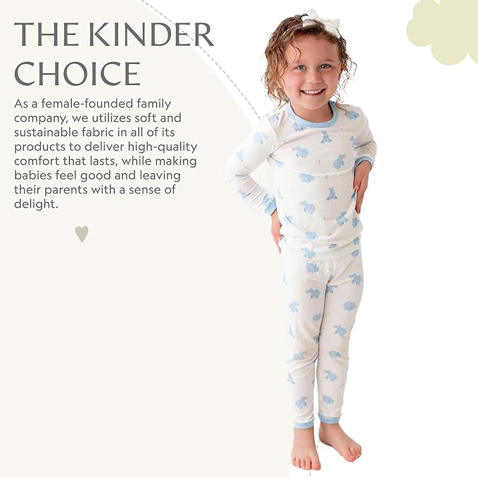 Toddler Pajamas – 95% Bamboo Viscose, 5% Spandex – Soft, Breathable Long-Sleeve Pajama Set for Kids, Sleepwear, Imported