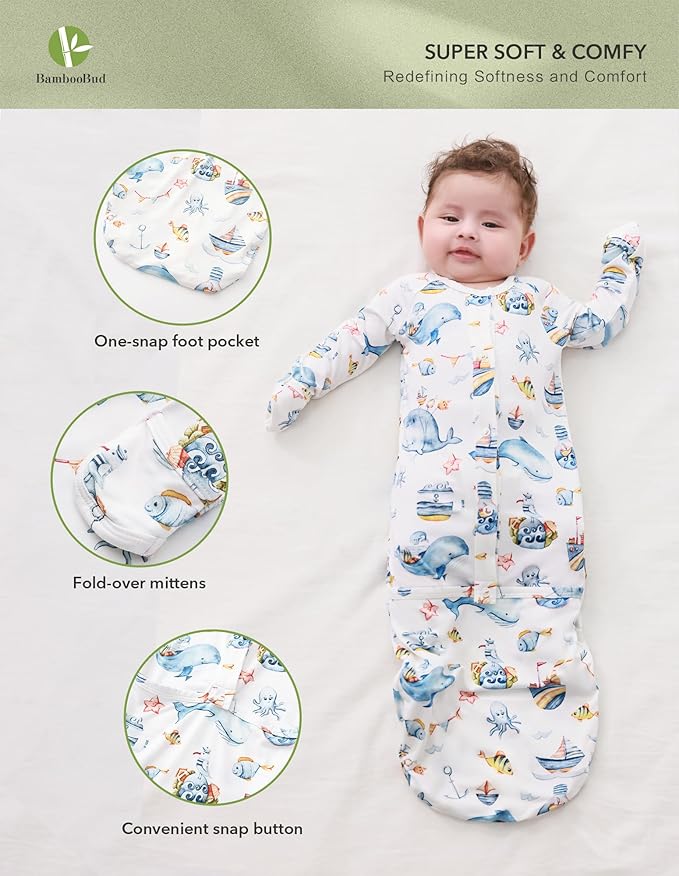 Baby Nightgowns Sleeper Gown Newborn Long Sleeve Pajama Gowns Unisex Viscose from Bamboo Infant Sleepwear