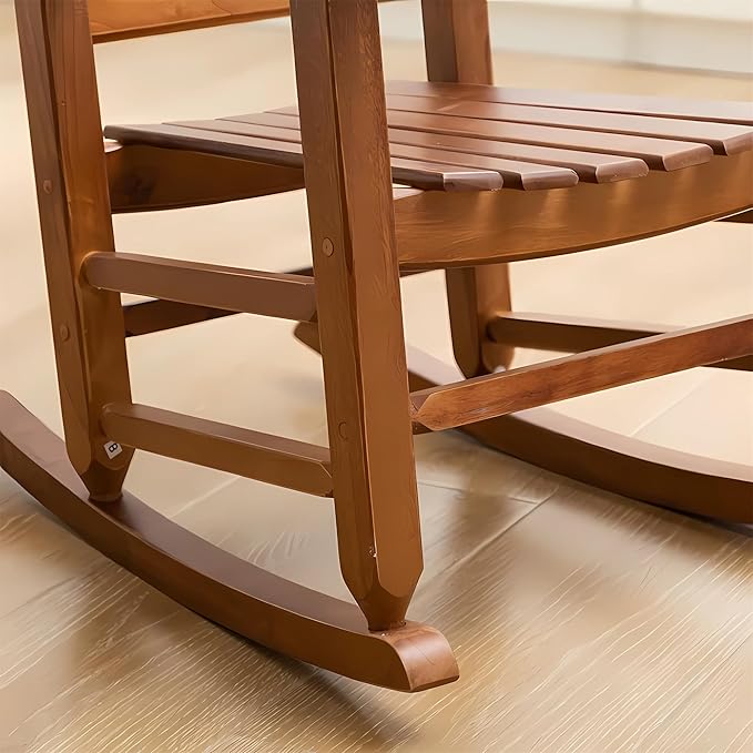 Kid Rocking Chair Child Toddler Small Baby Wooden Comfy Rocker Chairs Furniture for Nursery Bedroom Livingroom Outdoor Reading Room, Ages 6-10, Brown