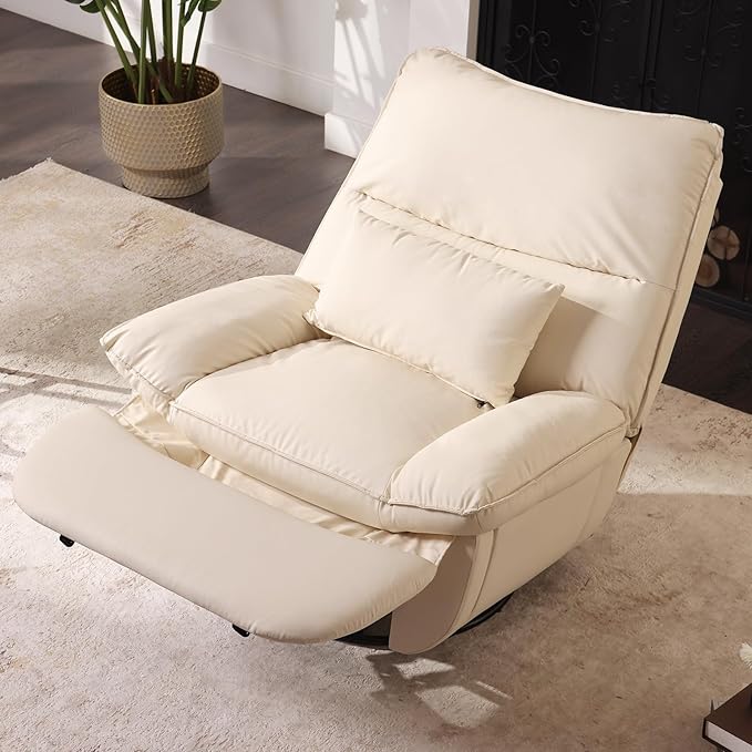 Electric Glider,Power Recliner, Reclining Sofa Chair with USB Ports,Swivel Glider Recliner Chair (Beige)