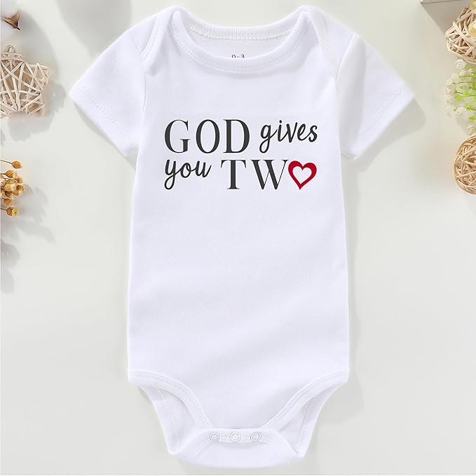 Pray for one gives two twins baby items must haves Girls boy infant Clothes Twin Baby Essentials newborn Bodysuits