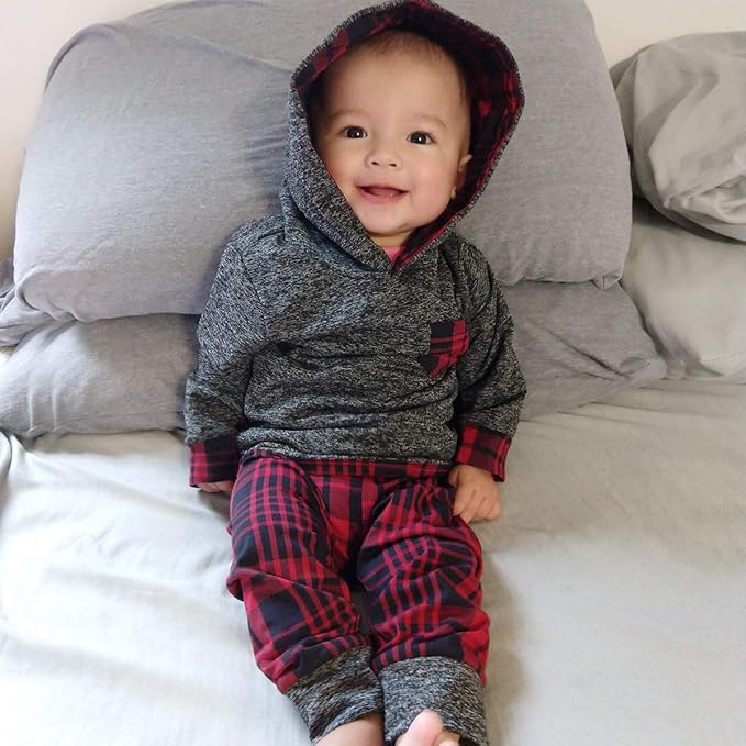 Toddler Baby Boy Clothes Infant Newborn Boy Outfit Long Sleeve Hoodie Sweatshirt Pants Fall Winter Clothes Set