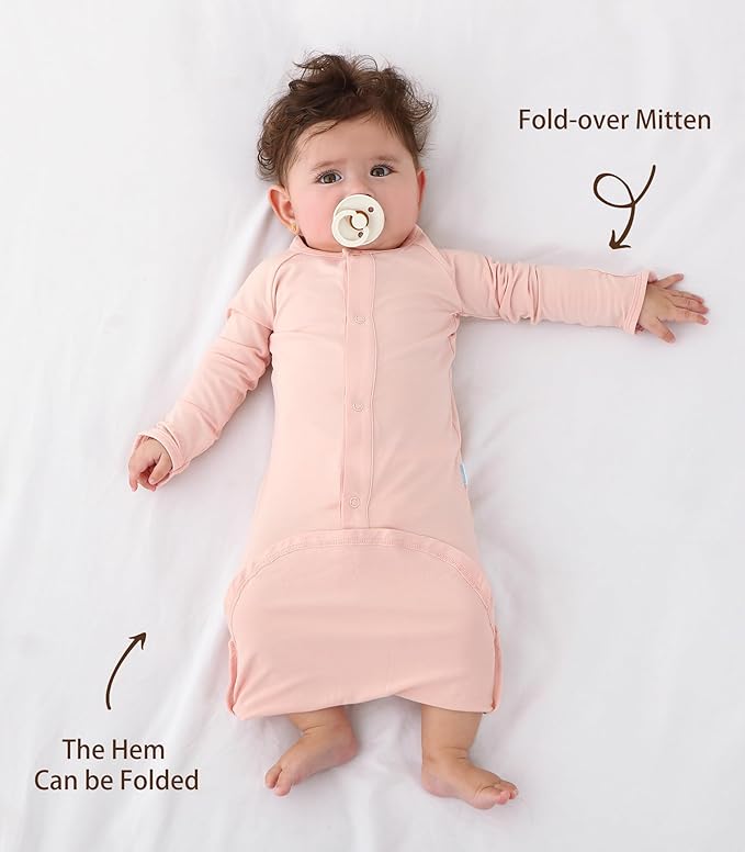 Baby Sleeper Gown Viscose from Bamboo Newborn Nightgowns Unisex Long Sleeve Sleep Sack