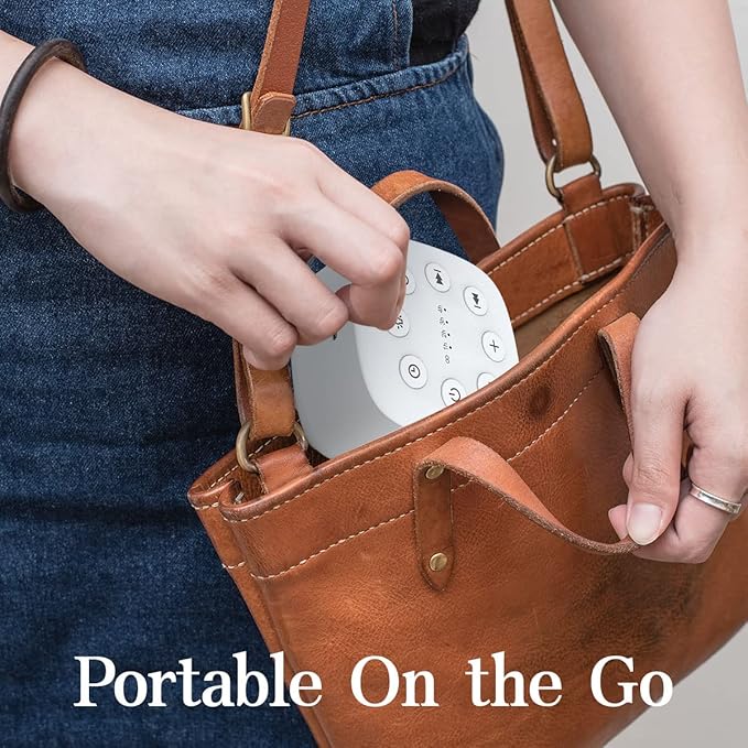 Meditation White Noise Sound Machine 30 Soothing Sounds with 32 Volume Control 12 Night Light 5 Timers Portable Sleep Machine for Travel Powered by AC or USB Sleep Therapy for Baby Kids Adults (White)