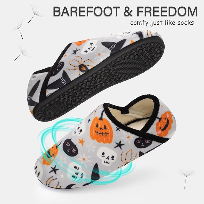 ATHMILE House Slippers for Women Men Indoor Barefoot Slippers Socks Furry Slip on House Shoes Cozy Comfy for Home Bedroom Travel Yoga