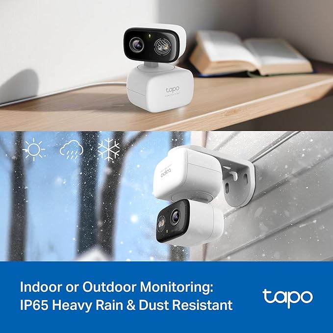 Tapo 2K 3MP Pan/Tilt Indoor/Outdoor Security Camera - Free Person/Baby Cry Detect & Motion Track, 360ยฐ Pan, Color Night Vision, SD/Cloud Storage, Works w/Alexa & Google Home HybridCam 360