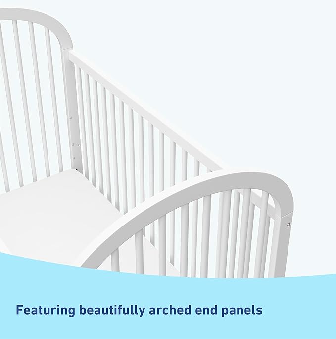 Graco Olivia Convertible Crib (White) – GREENGUARD Gold Certified, 100% Solid Wood, Fits Standard Crib Mattress, Converts to Toddler Bed and Daybed, 4 Adjustable Mattress Heights