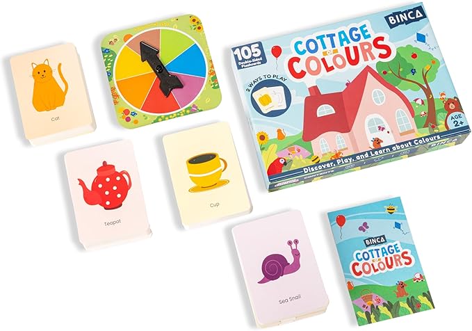 Cottage of Colours Flash Cards for Toddlers, Educational Montessori Toys, Preschool Classroom Must Haves with a Color Wheel Spinner, Explore Fruits, Vegetables, Bugs Birthday Gifts for Kids 2,3,4 Yrs