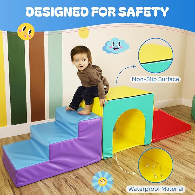 New Bounce Toddler Climbing Toys - Soft Play Set for Kids - Foam Climbing Blocks - Safe Soft Gym Equipment - Great for All Ages