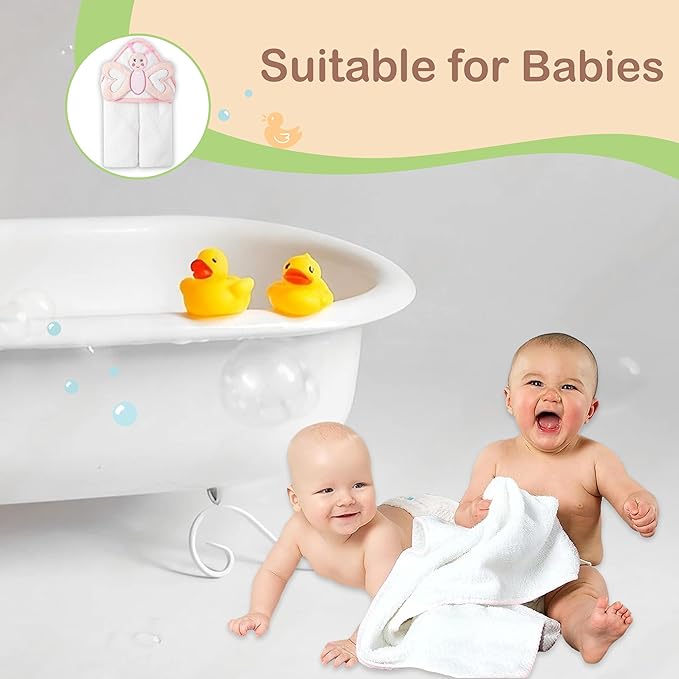 Mother's Choice Baby Hooded Towel - Large Size Cotton, Ultra-Soft & Absorbent Bath Towel for Newborns, Infants, Toddlers, Boys & Girls with Animal Hood (Butterfly)