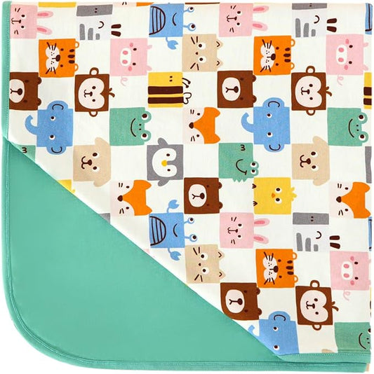 Premium Baby Blanket, Stretchy Quilt for Kid, Soft Crib Bedding for Newborn Baby and Toddler, Nursery Blanket for Boys and Girls, Viscose Made from Bamboo 50'' x 50'' Animal