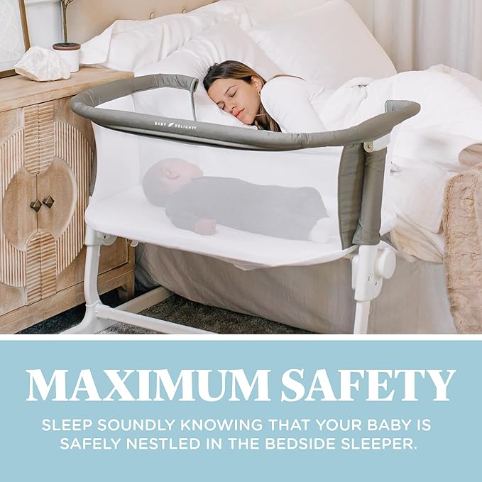 Baby Delight Beside Me Dreamer Bassinet | Bedside Sleeper & Baby Bassinet | 6-Position Height Adjustment | 100% GOTS Certified Organic Cotton Fabric | Organic Sage