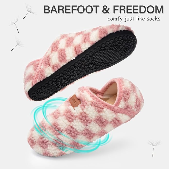 ATHMILE House Slippers for Women Men Indoor Barefoot Slippers Socks Furry Slip on House Shoes Cozy Comfy for Home Bedroom Travel Yoga
