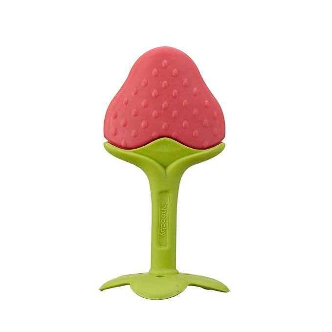 Award Winning Original Teethin’ Smart EZ Grip Fruit Teether by Innobaby - Sore Gum Relief for Front Teeth & Molars with BPA Free Teether Sensory Toy for Babies & Toddlers - Grape/Citrus/Berry