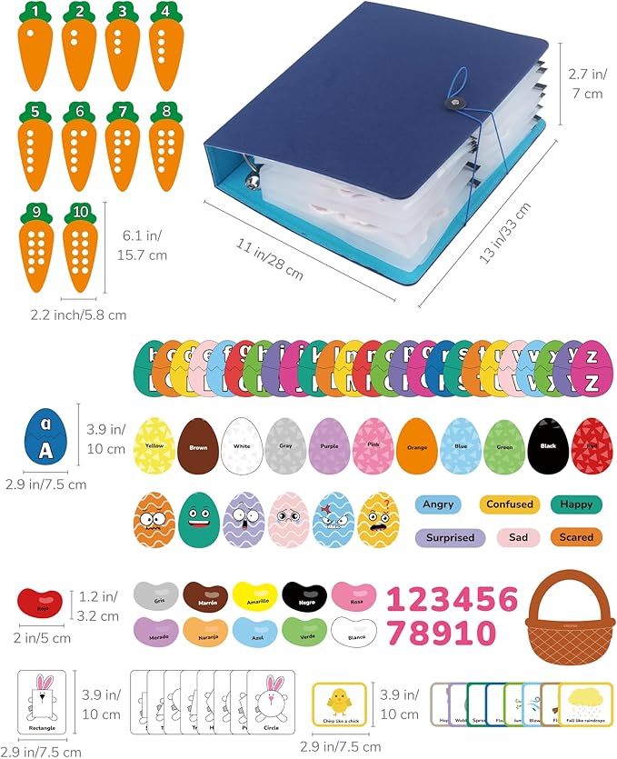 CHEFAN Felt Letters & Numbers Learning Toy, Color Match Shape Sorter Game, Montessori ABC Learning Activities for Preschool Kids, Toddler Felt Board Set (3+ Years)