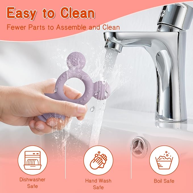 Baby Fruit Food Feeder - Silicone Nibble Tray Combo - Breastmilk Popsicle Mold for Cooling Relief, BPA Free Mesh Feeder for Infant Self Feeding (Lavender Pink + Carrot)