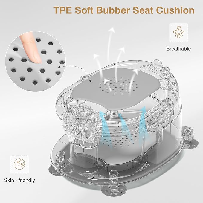 Baby Bath Seat for Babies 5 Months & Up - Non-Slip Bath Seat for Sitting Up with Baby Essentials Kit, Soft Cushion & Compact Design, Toddler Bathtub Seat