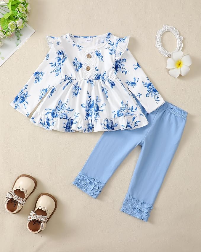 Baby Girl Clothes Toddler Girl Outfits Ruffle Shirt Pants Cute Infant Outfit Set Baby Girl Fall Winter Clothes