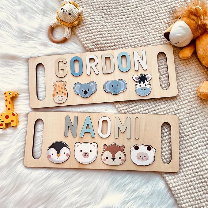 Name Puzzle for Kids Personalized, Custom Baby Name Puzzle, Customized Birthday Gifts for Boys and Girls, Personalized Baby Wooden Learning Toys