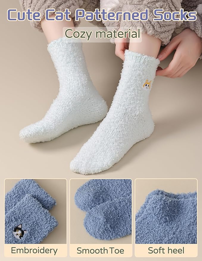 TEHOOK Warm & Cozy Gifts for Women, Fluffy Fuzzy Sock, Plush Sleeping Slipper Socks - Soft Warm Fabric