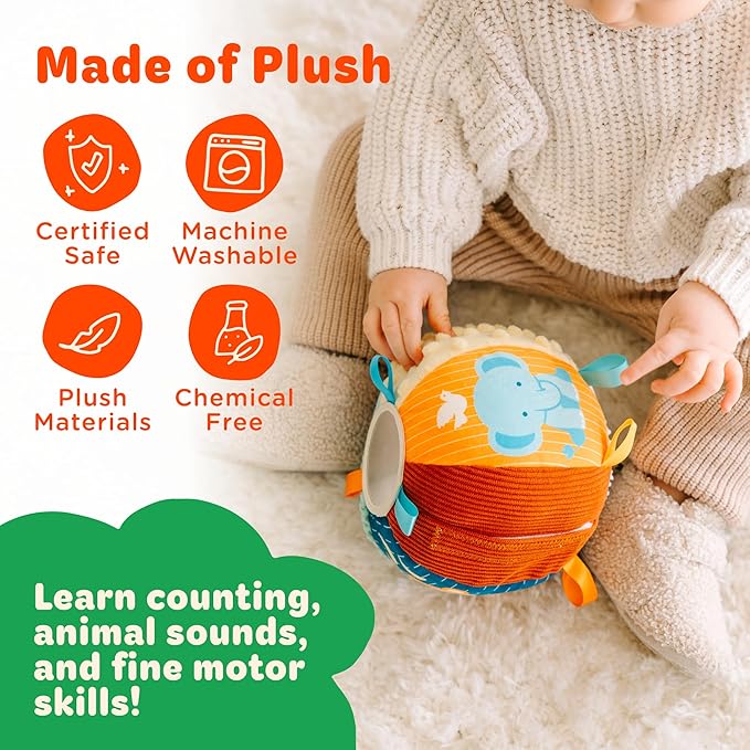 Move2Play, Hilariously Interactive Baby Ball with Music & Sound Effects | First Birthday Gift | Toddler Toy for Boys & Girls | Age 6, 9, 12, 18+ Month | 1, 2+ Year's Old