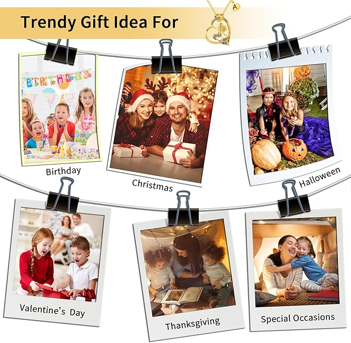 K-Acc 14K Gold-Plated Mermaid Initial Heart Necklace - Gifts for Girls