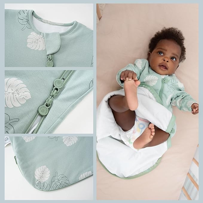 Unisex Sleeping Bag for Babies and Toddlers 1.0 Tog Sleep Sack 0-6Months, Newborn Sleep Sack, Wearable Blanket Baby, One Piece Long Sleeves, Gifts for Baby