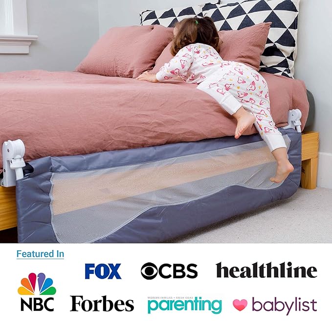 Bed Safety Rails for Toddlers - Bed Rail Guard for Queen, King, Full Szie, Twin Mattress Bed (Grey, 59Wx23.5H Inch (Long Extra Tall))