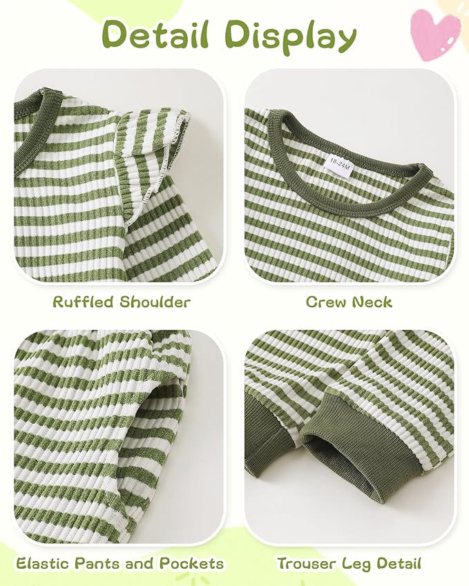 Mioglrie Baby Girl Clothes Infant Toddler Girls Fall Winter Outfits Sweatshirts Clothing Set 3 6 12 18 24 Month 2T 3T