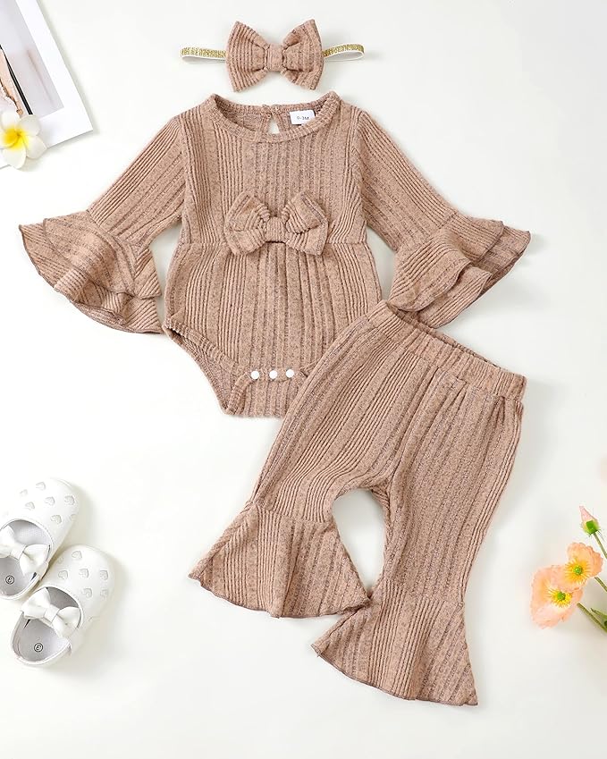 SUNNY PIGGY Baby Girl Clothes Infant Newborn Outfits Romper 0-18 Month Toddler Girls’ Clothing Pant Set