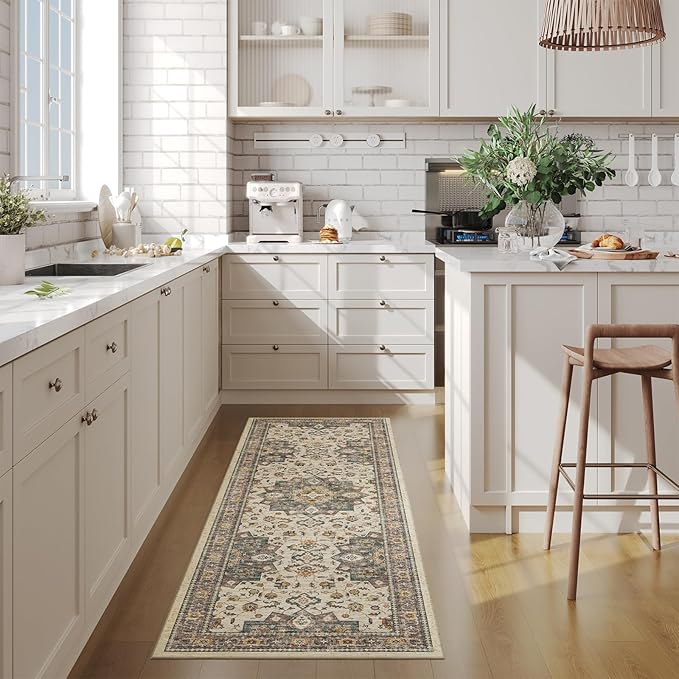 Dripex Tribal Washable Runner Rug-2x5 Non-Slip Non-Shedding Runners for Hallways Stain Resistant Kitchen Mat Laundry Entryway Carpet Runner for Doorway Entrance Bedroom Living Room Decor