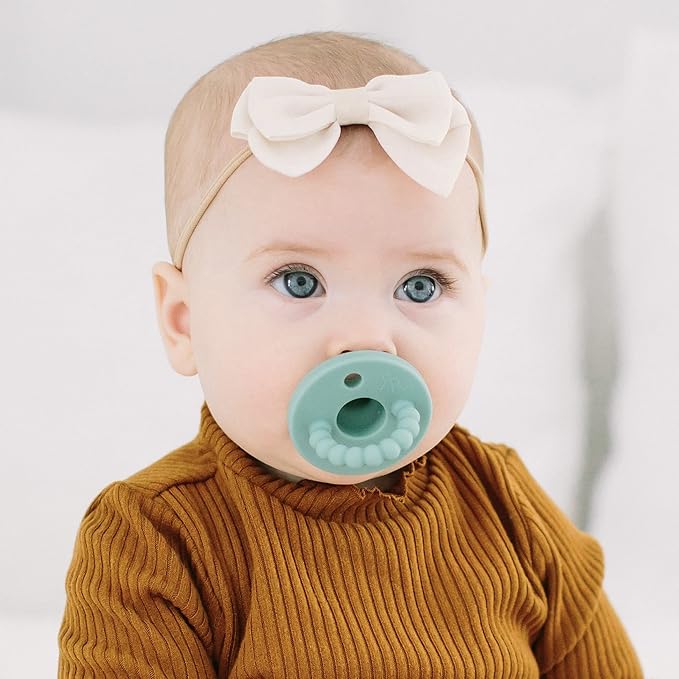 Ryan & Rose Cutie PAT Pacifier Teether (Flat, Seaglass)