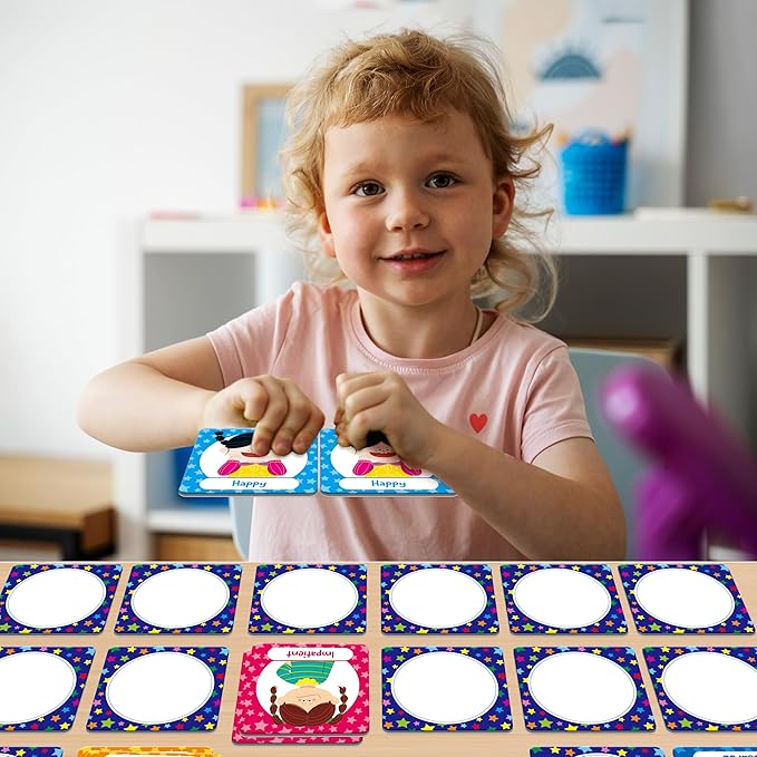 Hebayy 72 PCS Emotions Matching Game, 36 Pairs Feelings Memory Matching Cards Emotional Learning Activities Calm Down Corner Supplies for Baby Toddler Pre-K Preschool Kindergarten Autism ADHD