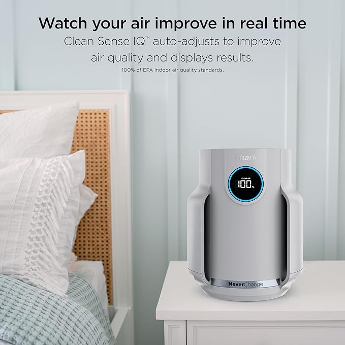 Shark NeverChange Air Purifier Compact Pro with Long-lasting HEPA Exceeding Filtration, For Pet Dander, Dust, Smoke, Allergens, Up to 250 sq. ft. for Bedroom, Home Office, Dorm, HP071BRN (2025)