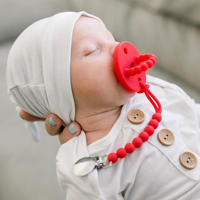Ryan & Rose Cutie PAT Pacifier Teether (Slant, Red)