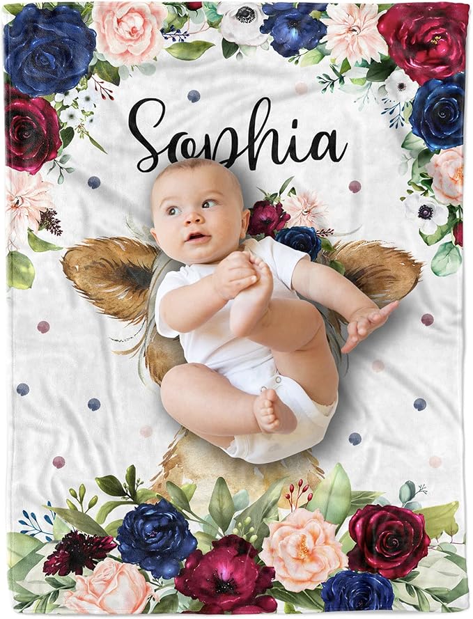 Highland Cow Personalized Baby Blanket for Girls, Super Soft Plush Fleece, 30''x40''