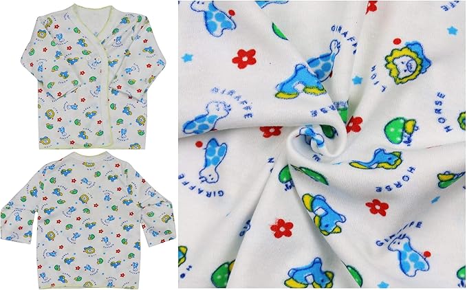 ToBeInStyle Babies' 4 Pack Relaxed Fit Short or Long Sleeve Button Up Kimono Tee Swaddle Shirt