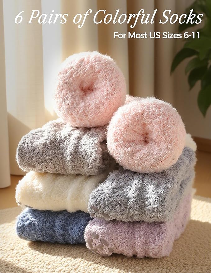 TEHOOK Warm & Cozy Gifts for Women, Fluffy Fuzzy Sock, Plush Sleeping Slipper Socks - Soft Warm Fabric