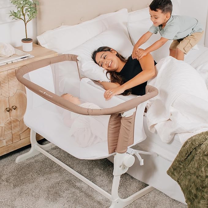 Baby Delight Beside Me Dreamer Bassinet | Bedside Sleeper & Baby Bassinet | 6-Position Height Adjustment | 100% GOTS Certified Organic Cotton Fabric | Organic Mocha