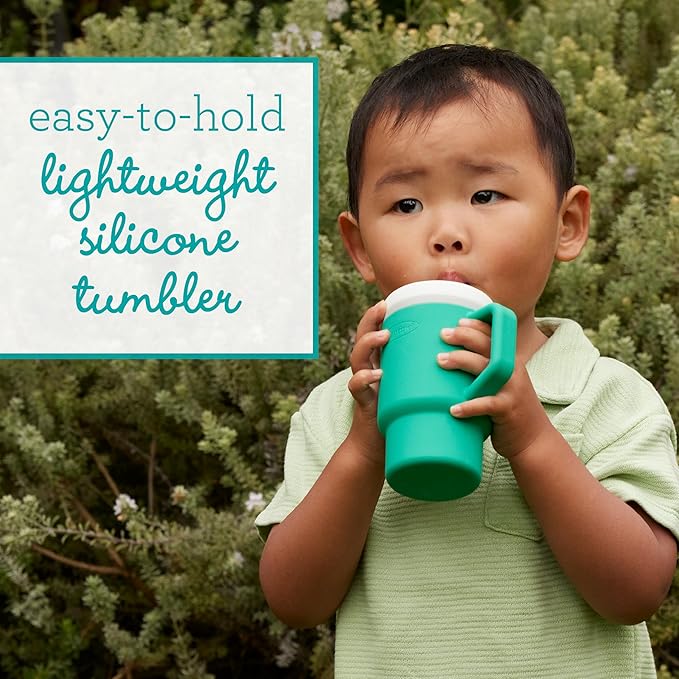 Infantino My 1st Tumbler – Adorable Miniature Tumblers with Leak-Resistant Straw and Toddler-Friendly Handle, Encourages Hydration, Easy to Clean, 9 fl. oz, 2 Pack, Alpine & Ocean