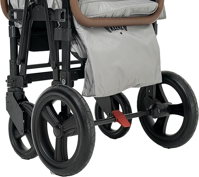 Keenz XC+ EVO - Luxury Comfort Stroller Wagon | Foldable 4 Passenger Quad Seater with Adjustable Canopy | Grey