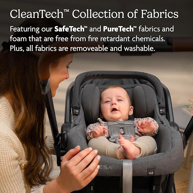 UPPAbaby Mesa V2 Infant Car Seat/Easy Installation/Innovative SmartSecure Technology/Base + Robust Infant Insert Included/Direct Stroller Attachment/Jake (Charcoal)